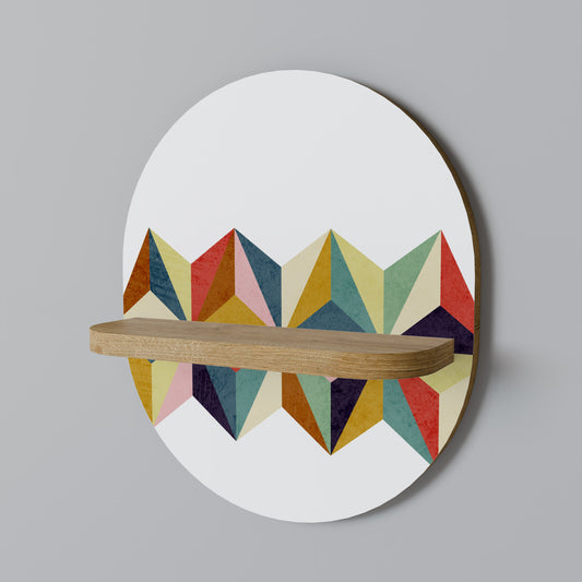 TESSELATE TREASURES Oval Art Shelf In Oak Effect