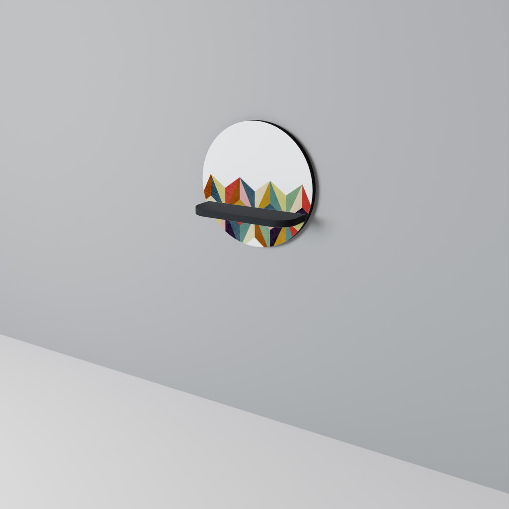 TESSELATE TREASURES Rund konsthylla i svart finish