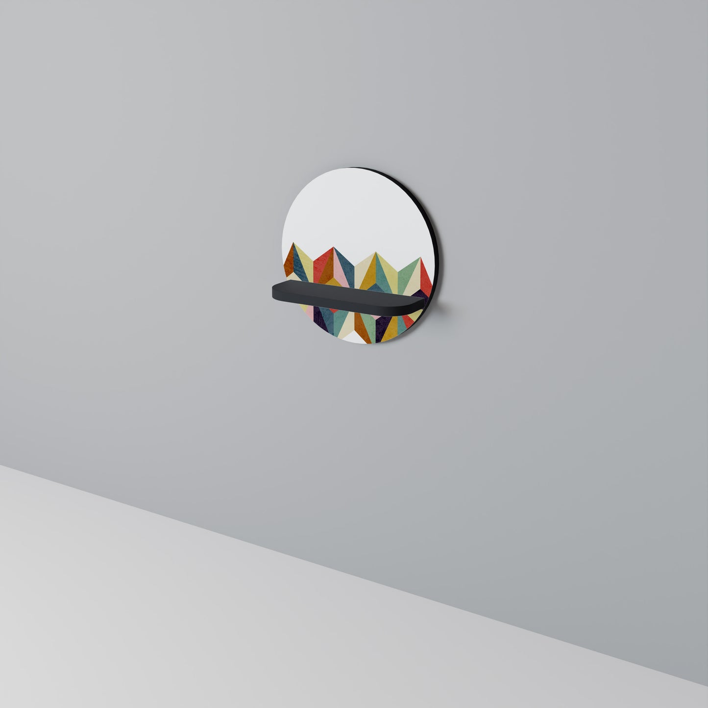 TESSELATE TREASURES Rund konsthylla i svart finish