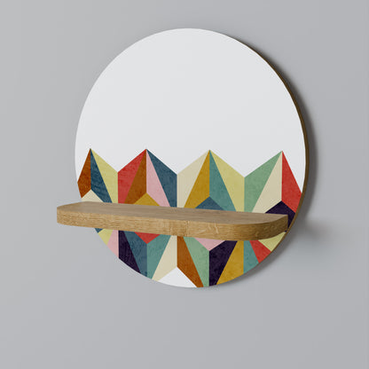 TESSELATE TREASURES Round Art Shelf In Oak Effect