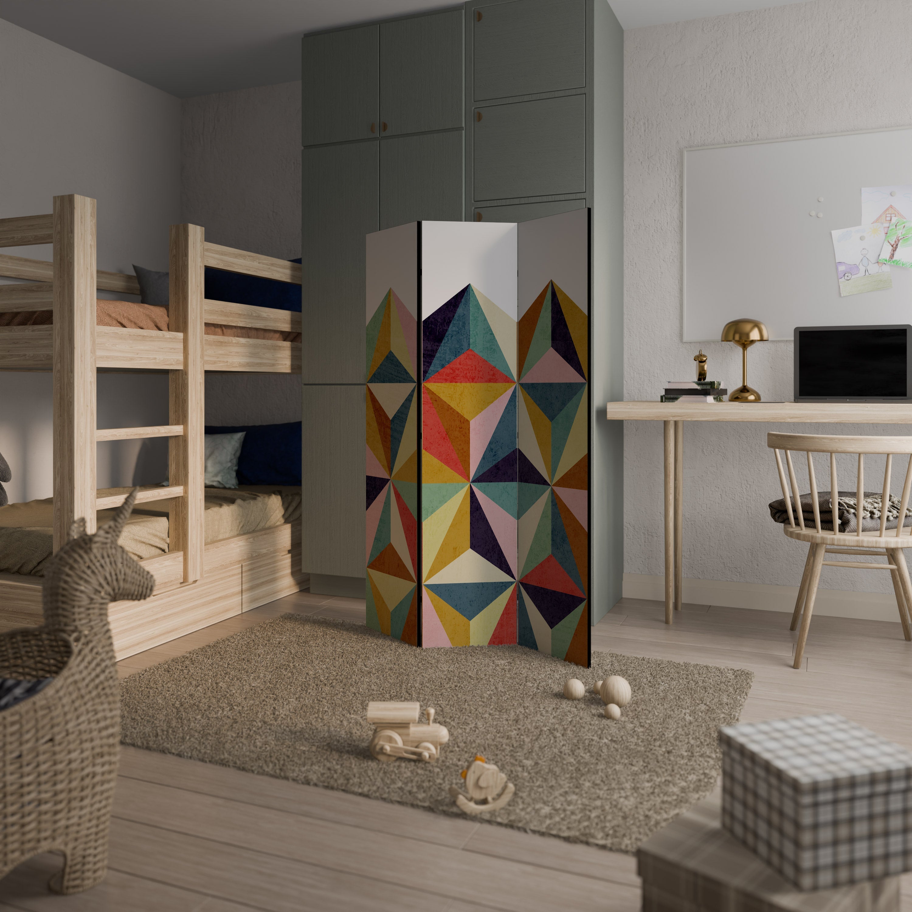 TESSELATE TREASURES Dekorativ rumsavdelare med 3 paneler