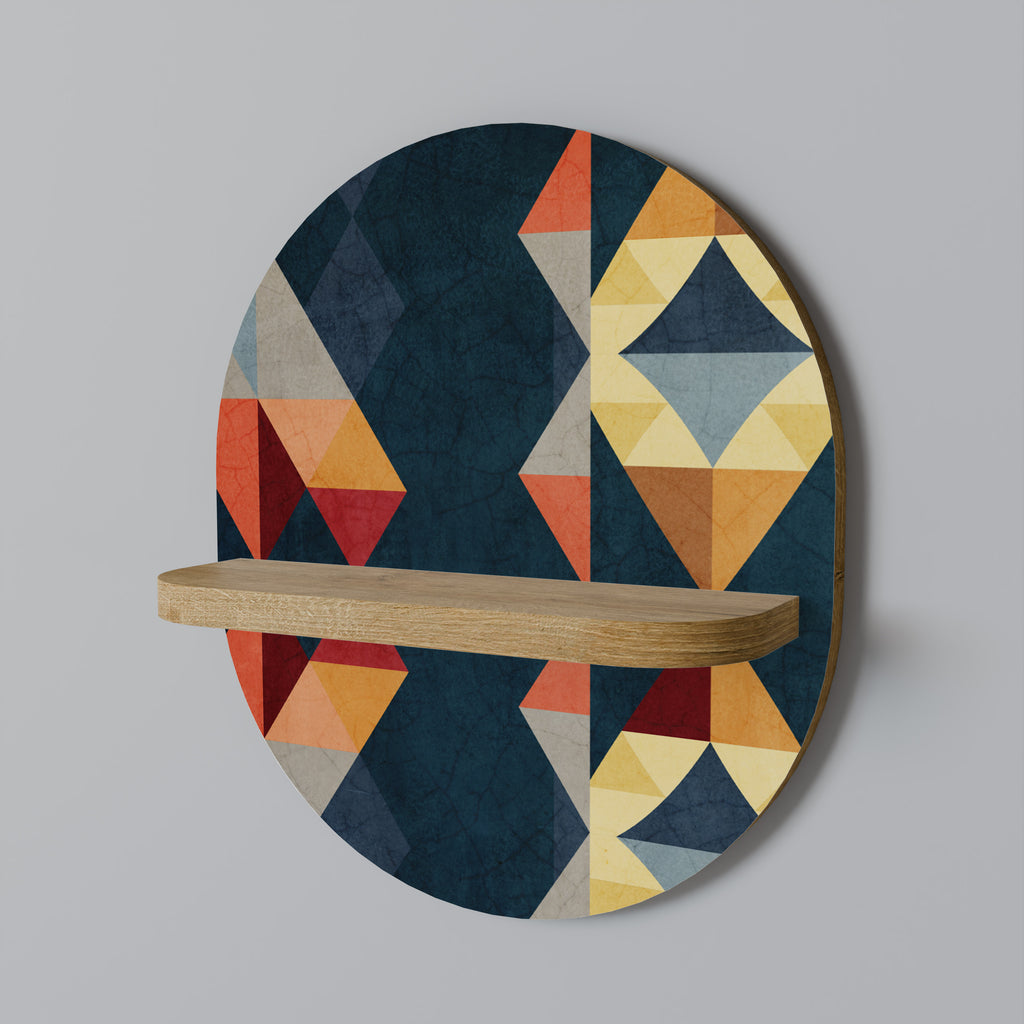 KNAPPAD ILLUSION Oval konsthylla i ekeffekt