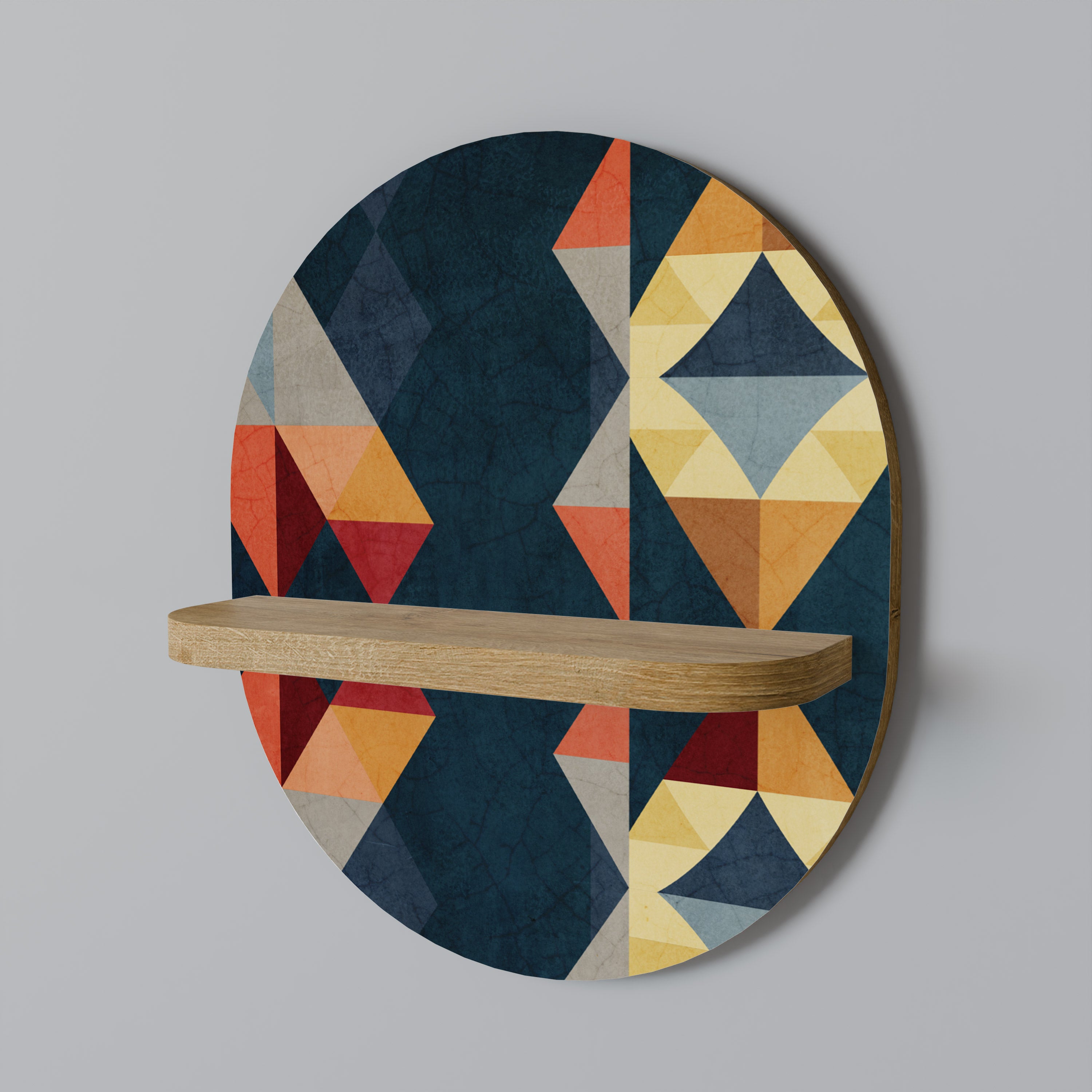 KNAPPAD ILLUSION Oval konsthylla i ekeffekt