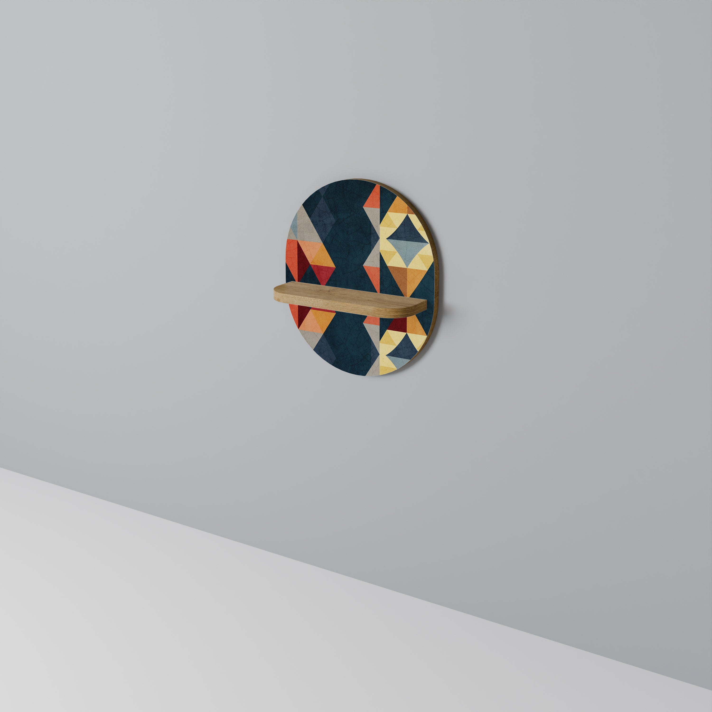 KNAPPAD ILLUSION Oval konsthylla i ekeffekt