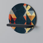 CRACKED ILLUSION Round Art Shelf In Black Finish