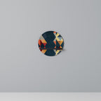 CRACKED ILLUSION Round Art Shelf In Black Finish