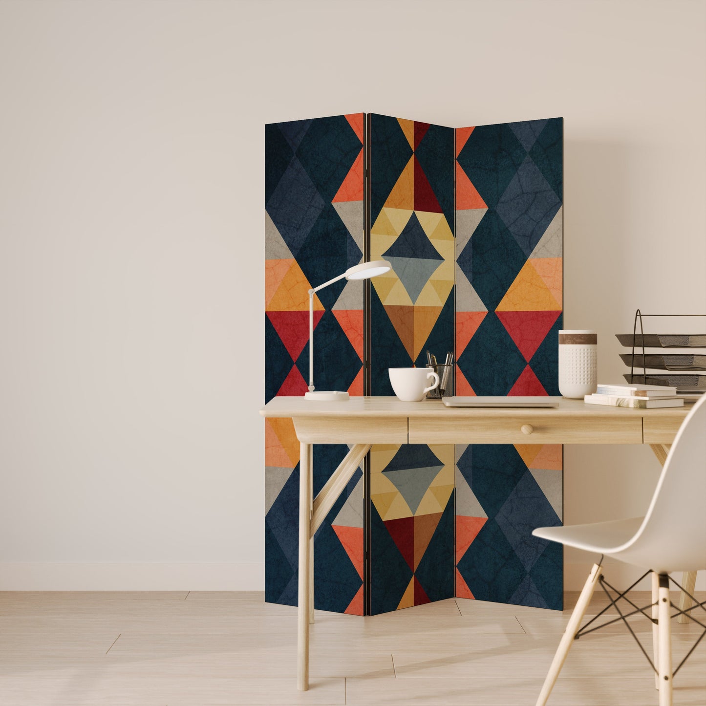 Dekorativ rumsavdelare med 3 paneler CRACKED ILLUSION