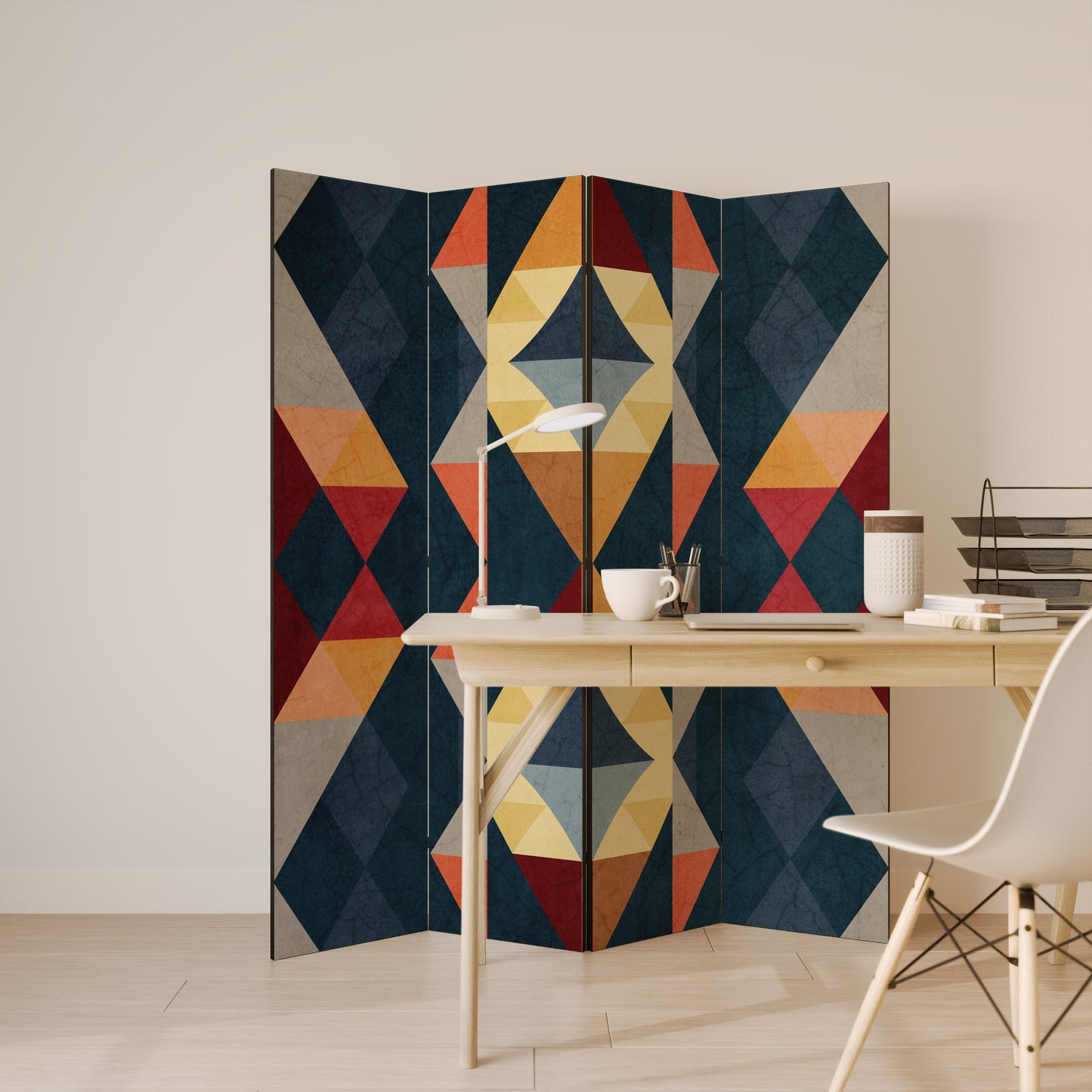 Dekorativ rumsavdelare med 4 paneler CRACKED ILLUSION