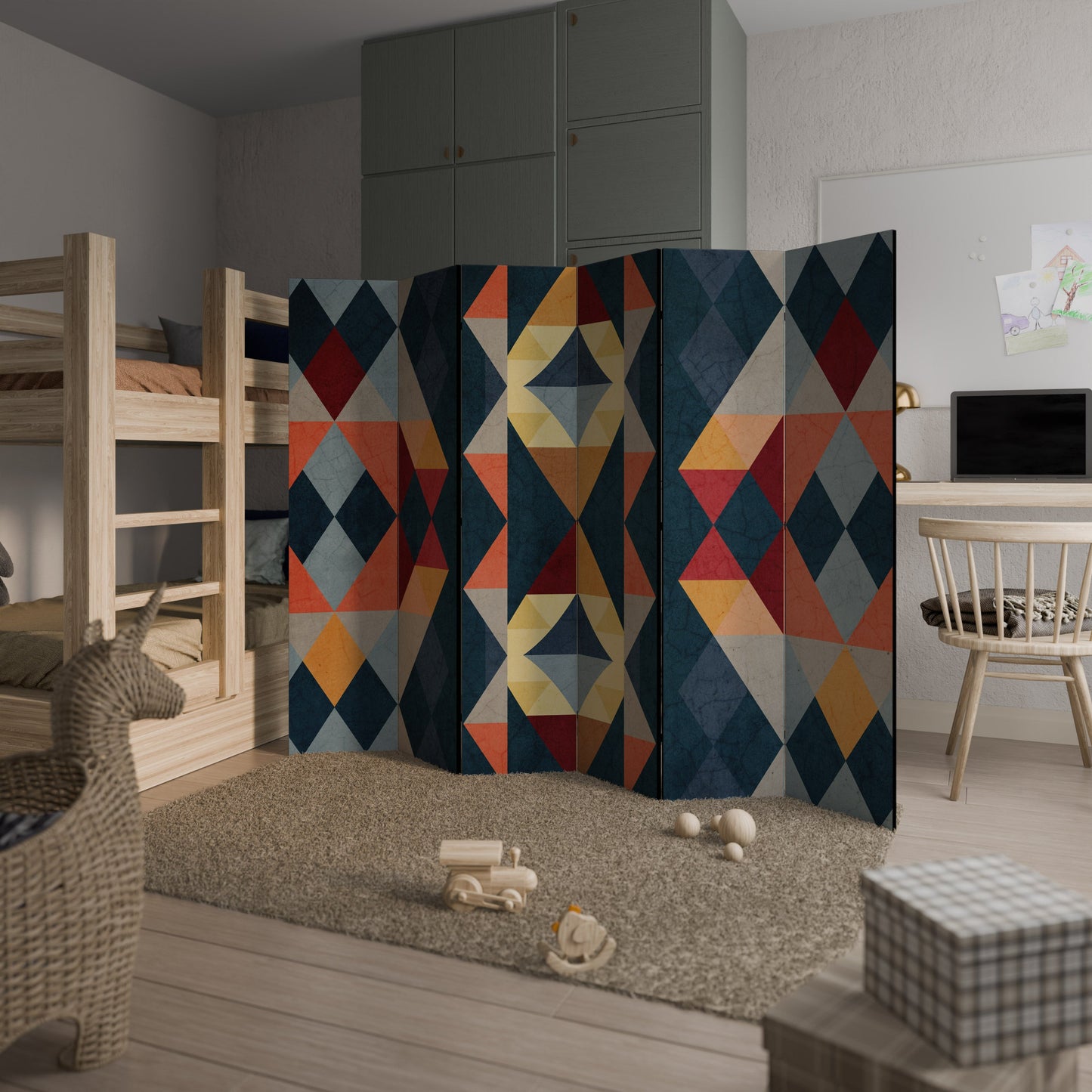 Dekorativ rumsavdelare med 6 paneler CRACKED ILLUSION