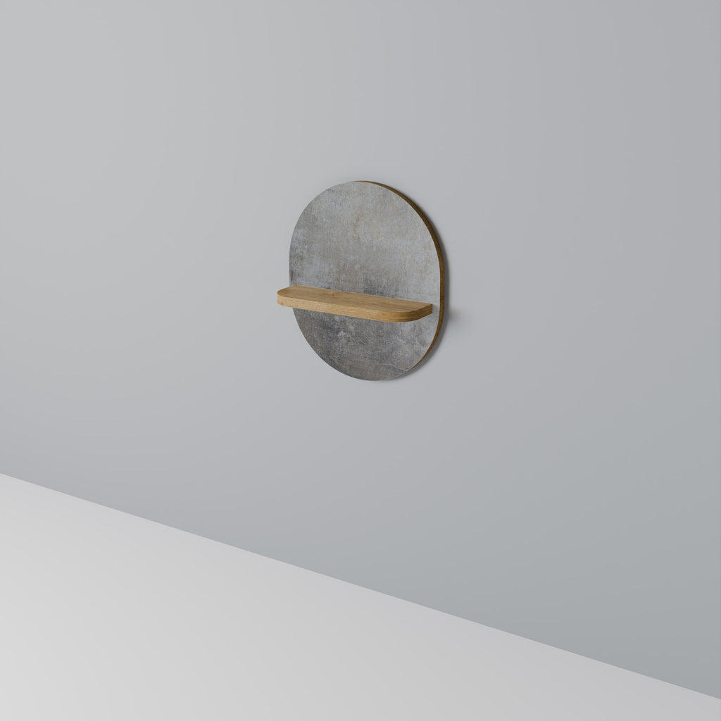 BETONGVÄGG Oval Konsthylla I Ekeffekt