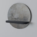 CONCRETE WALL Round Art Shelf In Black Finish