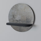 CONCRETE WALL Round Art Shelf In Black Finish