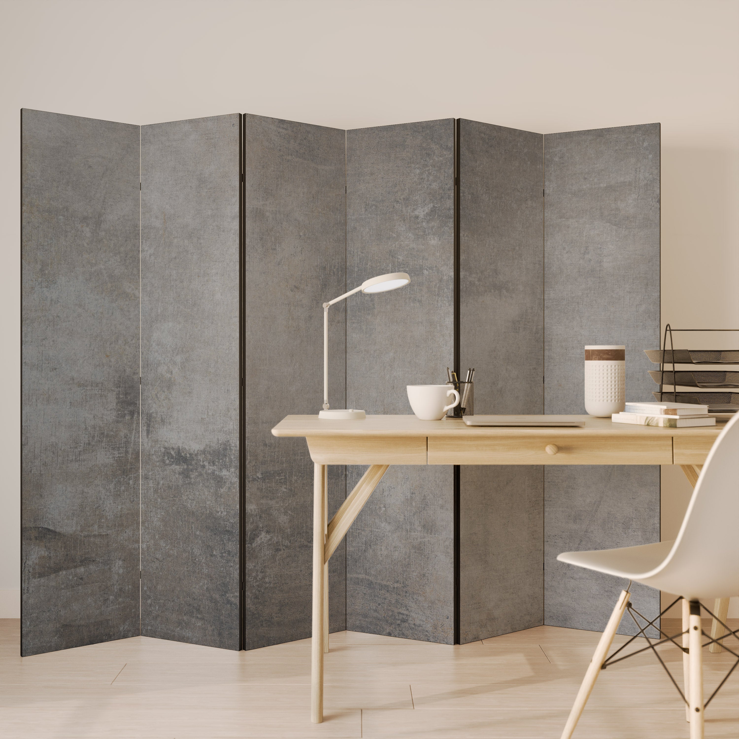 CONCRETE WALL 6-Panel Room Divider