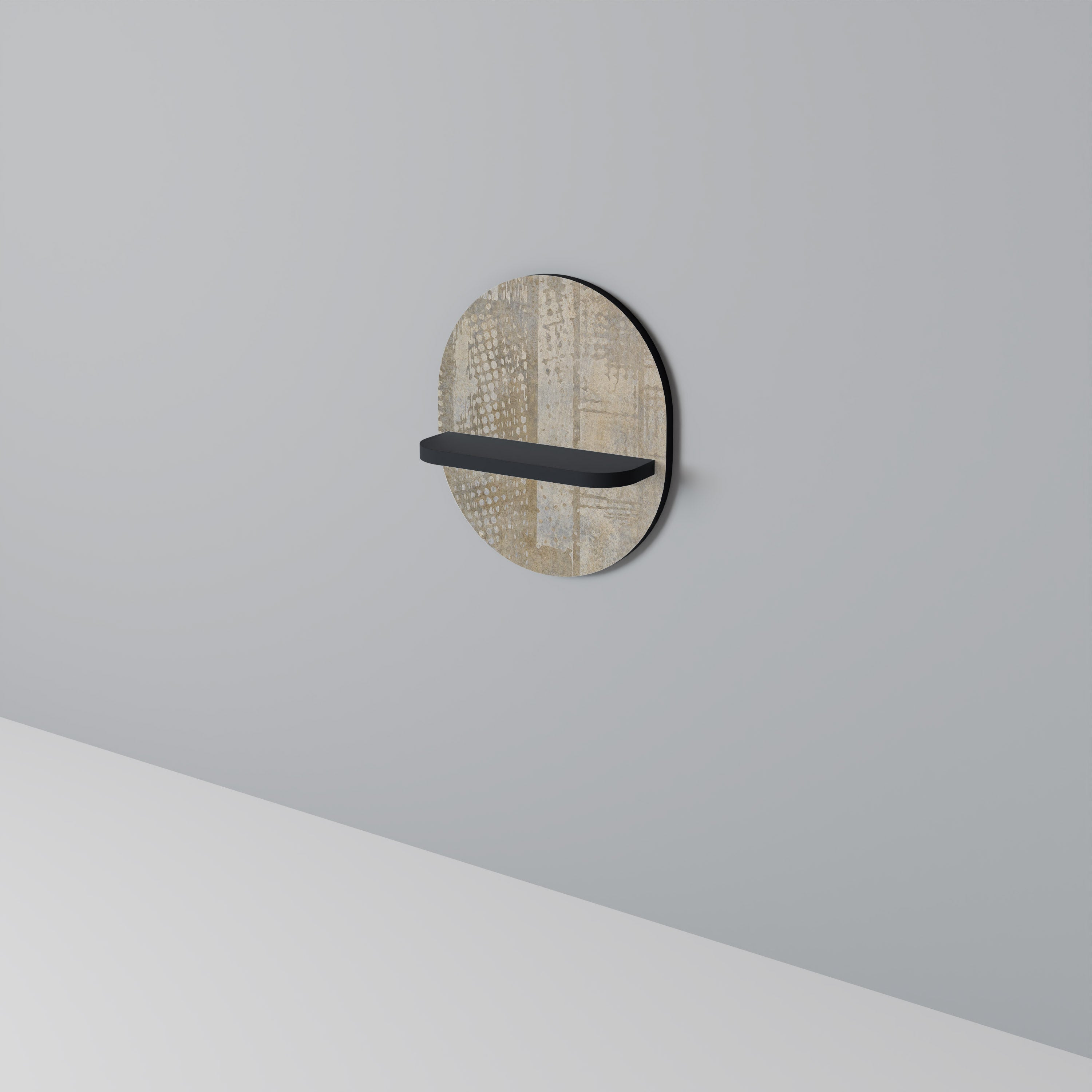 SCREEN ERROR Oval konsthylla i svart finish