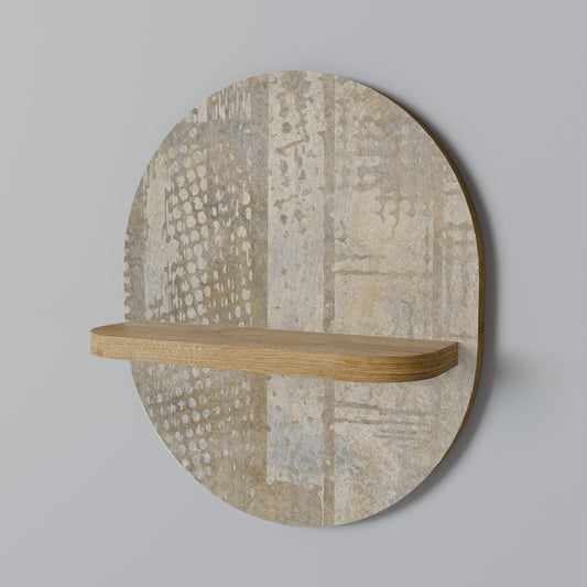 SCREEN ERROR Oval Art Shelf In Oak Effect