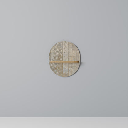 SCREEN ERROR Oval Art Shelf In Oak Effect