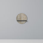 SKÄRMFEL Rund konsthylla i svart finish