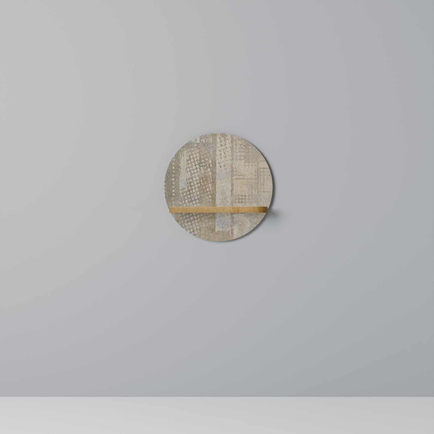 SCREEN ERROR Round Art Shelf In Oak Effect