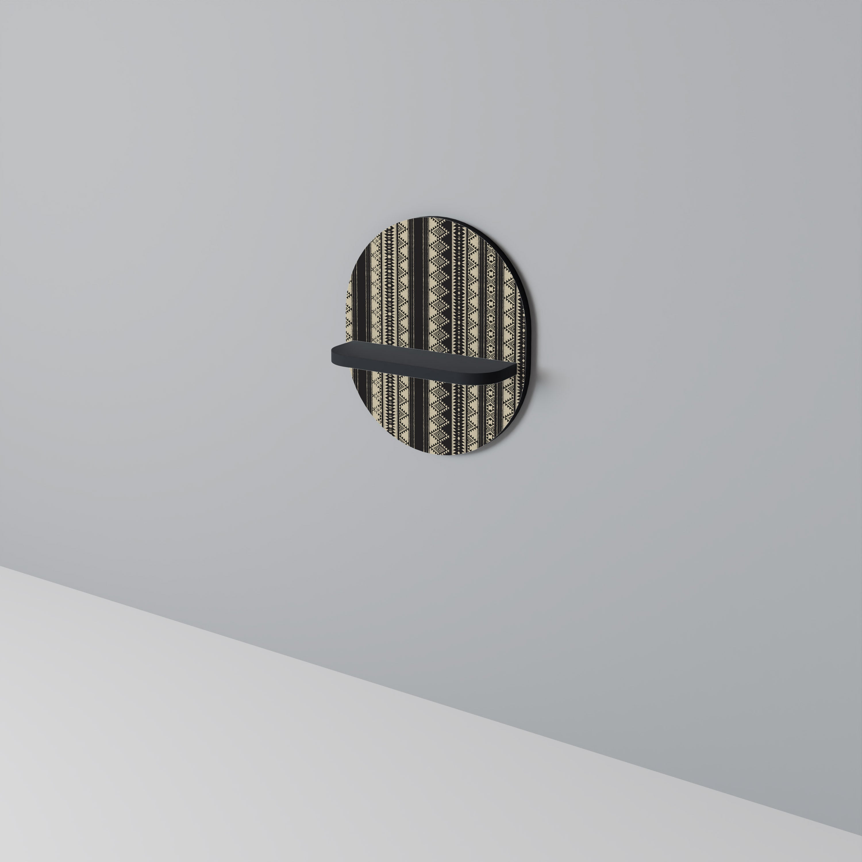 AZTEC Oval konsthylla i svart finish