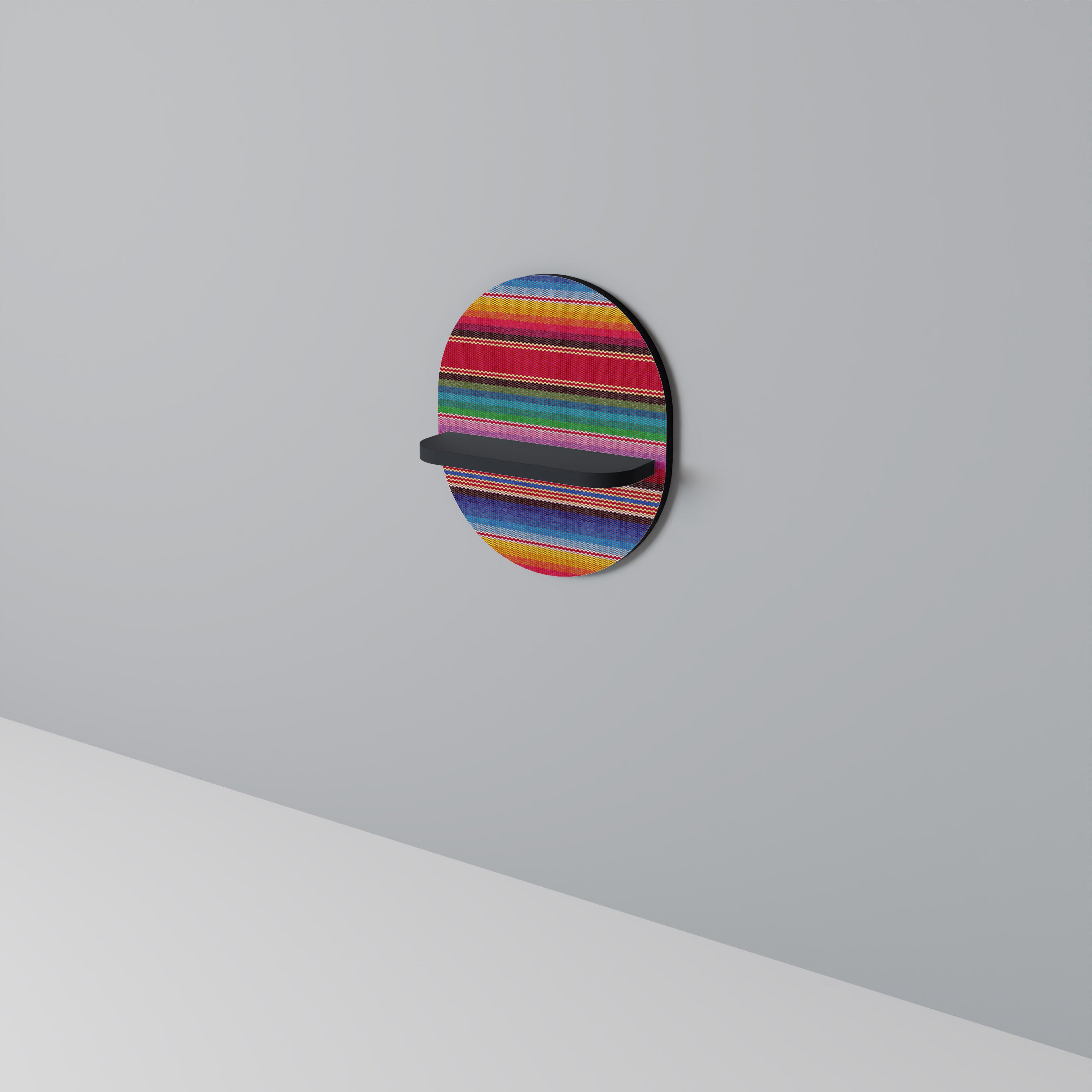 ETNIC MEXICAN Oval konsthylla i svart finish