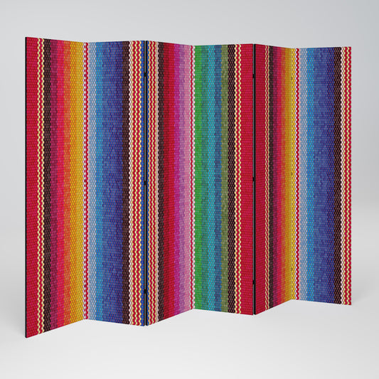ETHNIC MEXICAN Decorative 6-Panel Room Divider