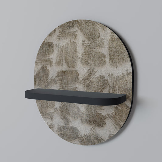 SLIGHTLY BLURRED Oval Art Shelf In Black Finish