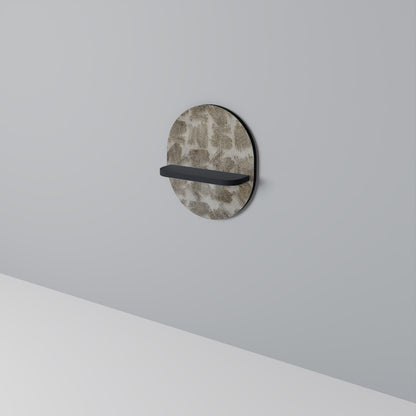 SLIGHTLY BLURRED Oval Art Shelf In Black Finish