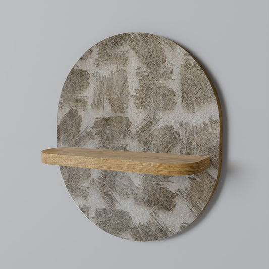 SLIGHTLY BLURRED Oval Art Shelf In Oak Effect