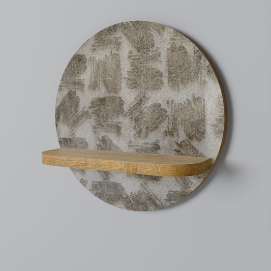 SLIGHTLY BLURRED Round Art Shelf In Oak Effect