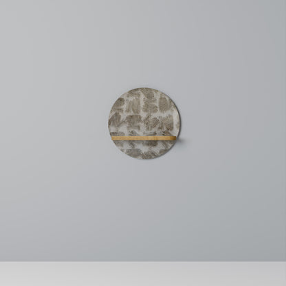 SLIGHTLY BLURRED Round Art Shelf In Oak Effect