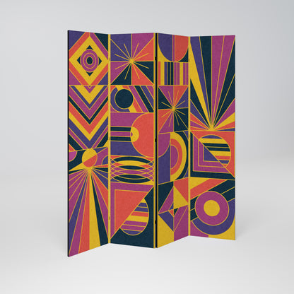 ELECTRIC PATTERNS Decorative 4-Panel Room Divider