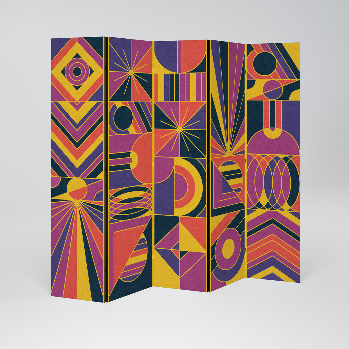 ELECTRIC PATTERNS 5-Panel Room Divider