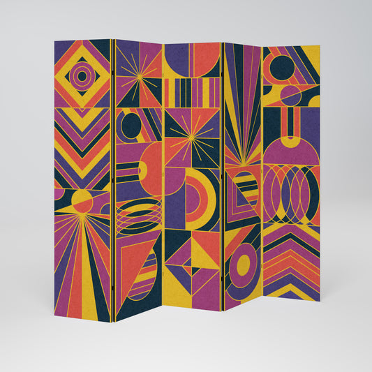 ELECTRIC PATTERNS Dekorativ rumsavdelare – 5 paneler