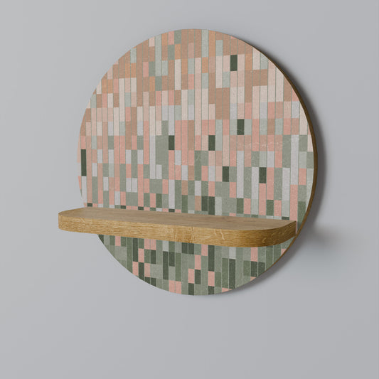 BUILDING THE FUTURE Round Art Shelf In Oak Effect