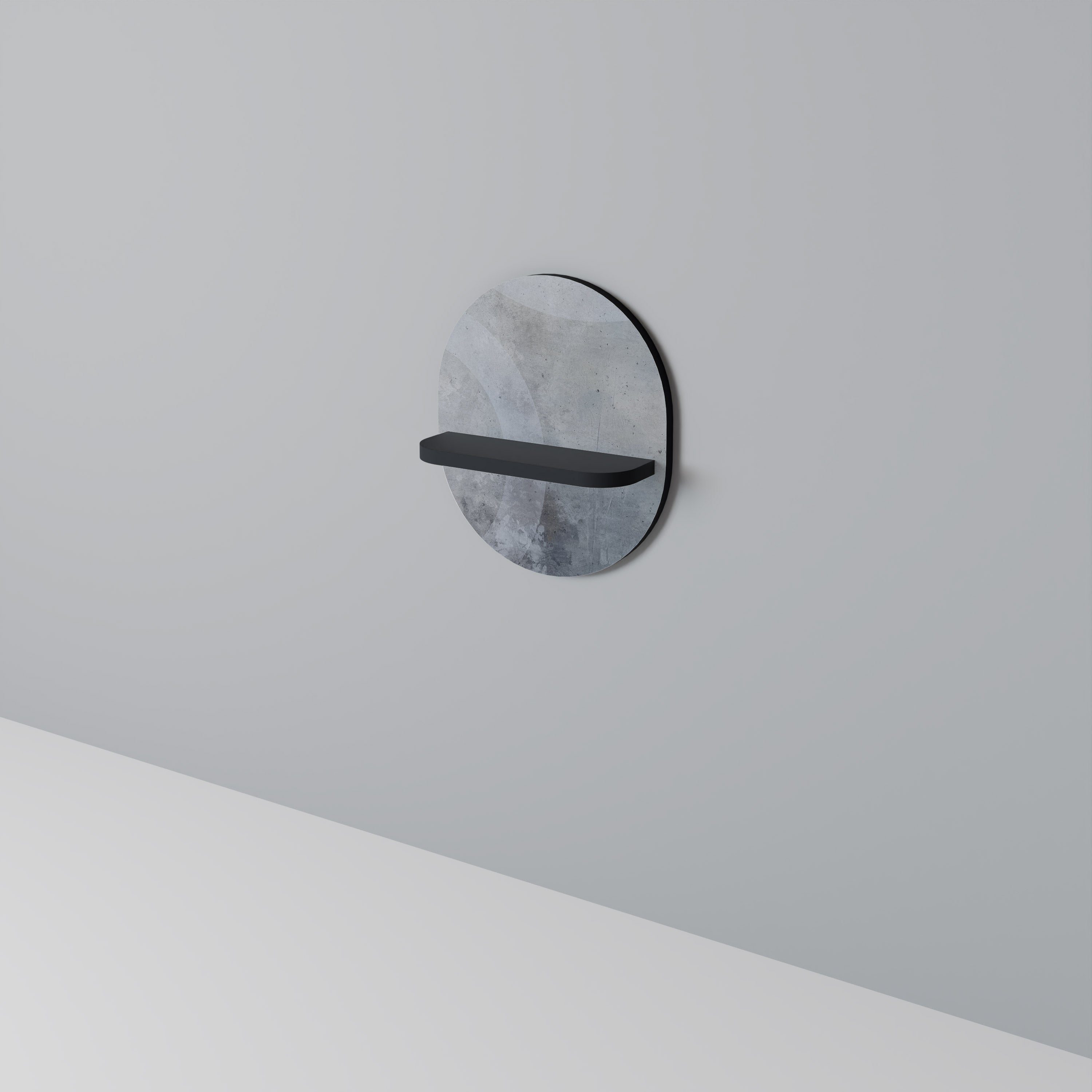 MUTED ARC Oval konsthylla i svart finish