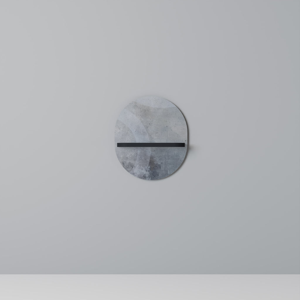 MUTED ARC Oval konsthylla i svart finish