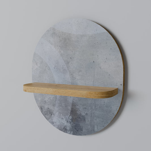 MUTED ARC Oval Art Shelf In Oak Effect