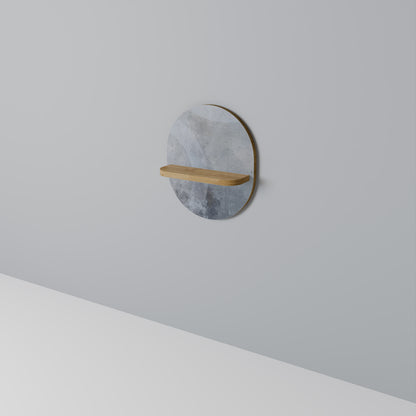 MUTED ARC Oval Art Shelf In Oak Effect