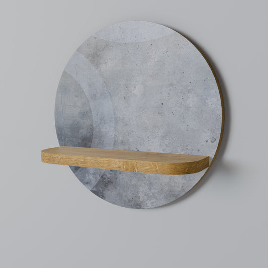 MUTED ARC Round Art Shelf In Oak Effect