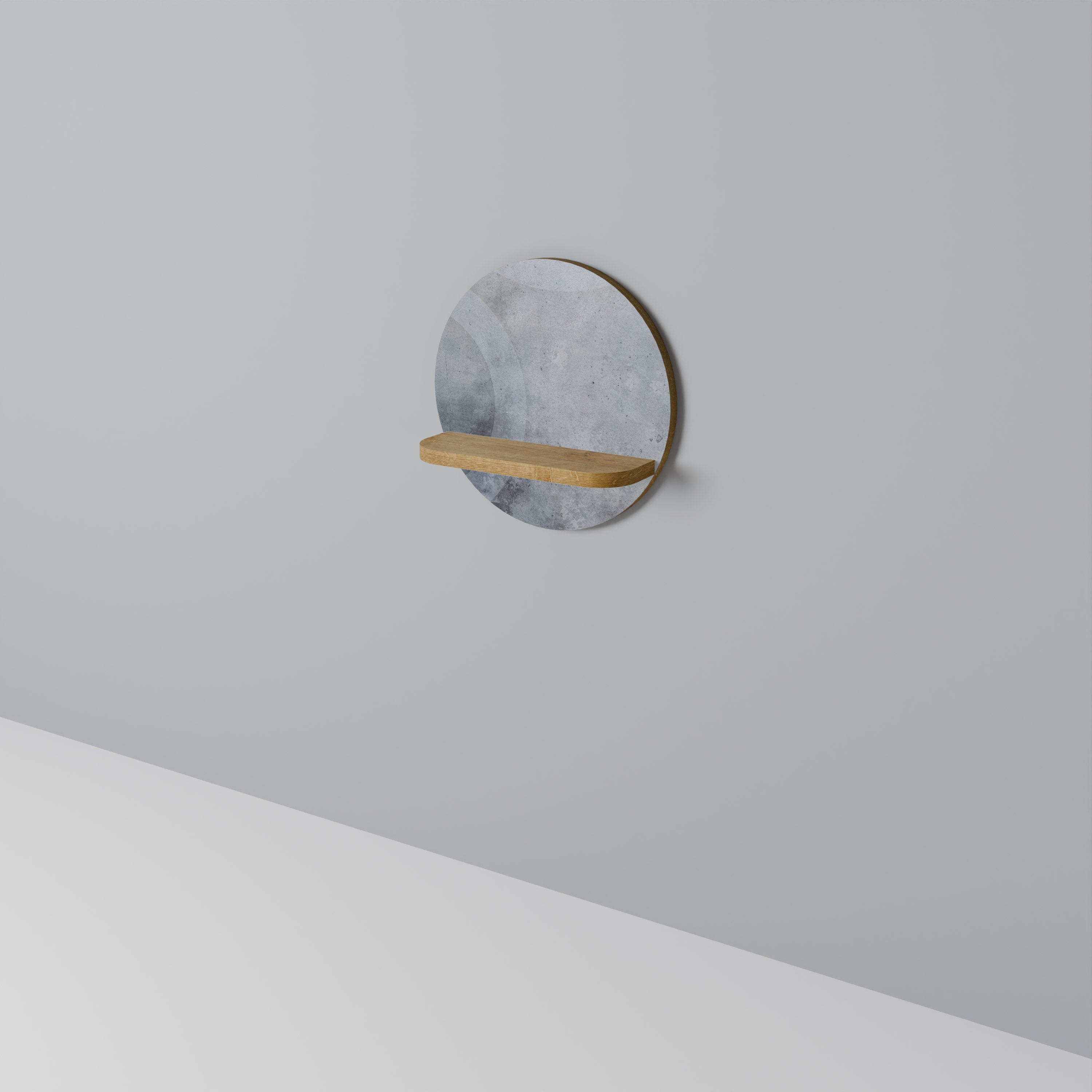 DÄMPAD ARC Rund Konsthylla I Ekeffekt