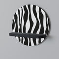 ZEBRA ECHOES Round Art Shelf In Black Finish