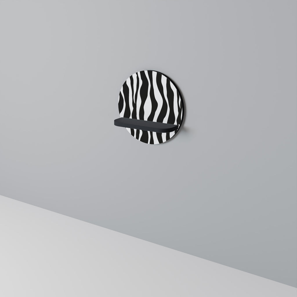 ZEBRA ECHOES Rund konsthylla i svart finish