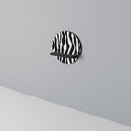 ZEBRA ECHOES Round Art Shelf In Black Finish