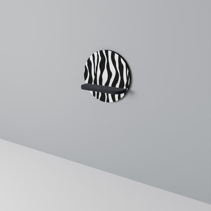 ZEBRA ECHOES Rund konsthylla i svart finish