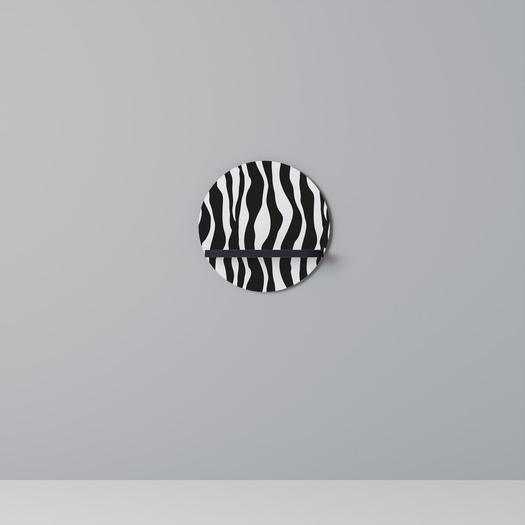 ZEBRA ECHOES Rund konsthylla i svart finish