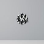 ZEBRA ECHOES Round Art Shelf In Black Finish