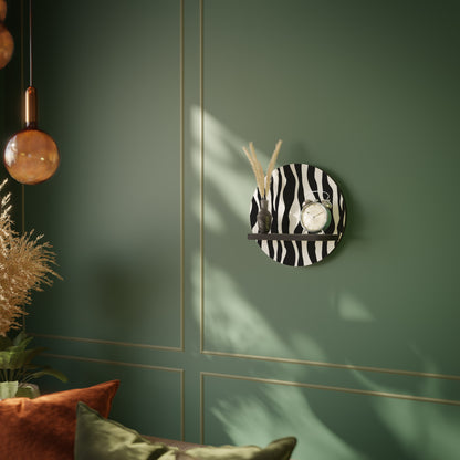 ZEBRA ECHOES Rund konsthylla i svart finish