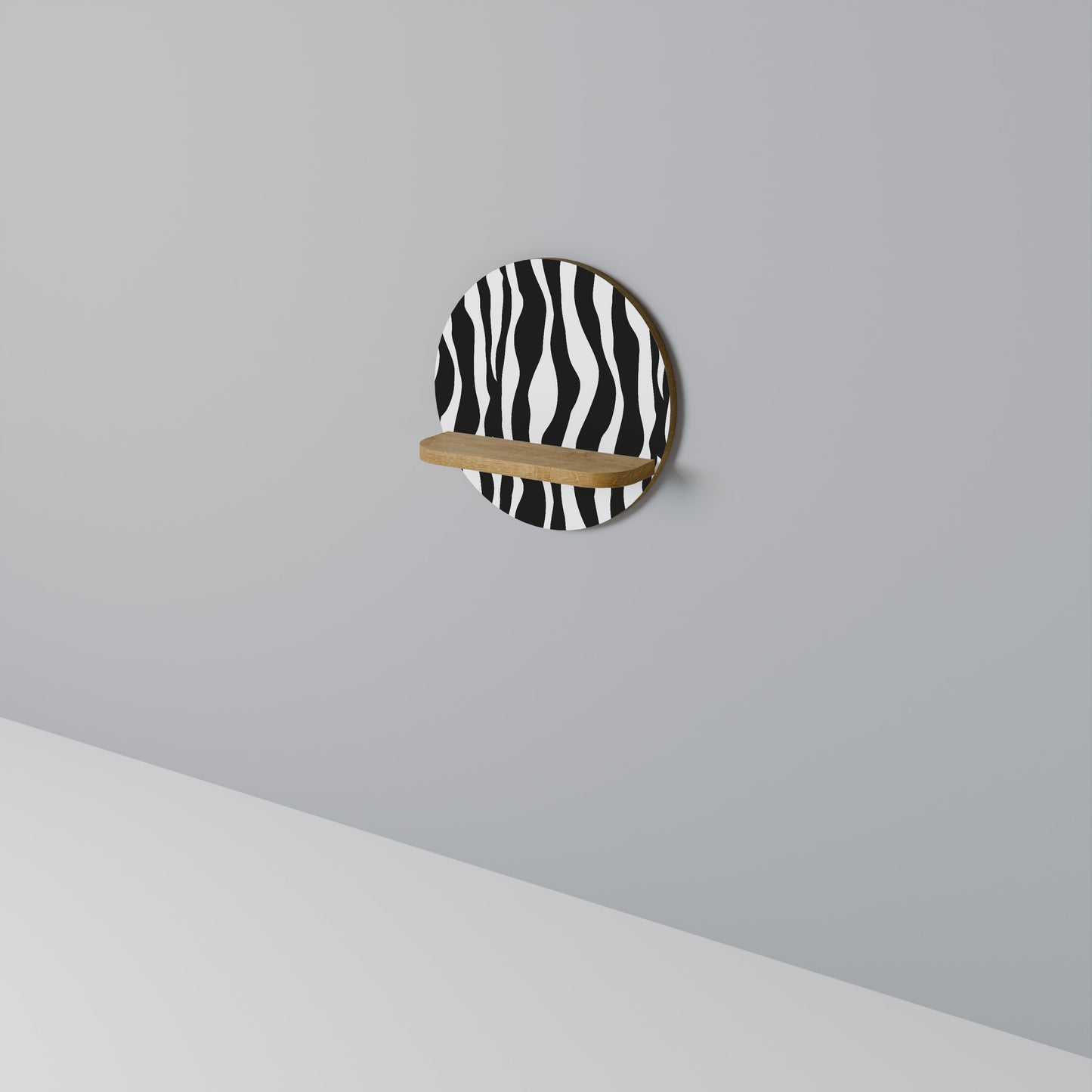 ZEBRA ECHOES Rund Konsthylla I Ekeffekt