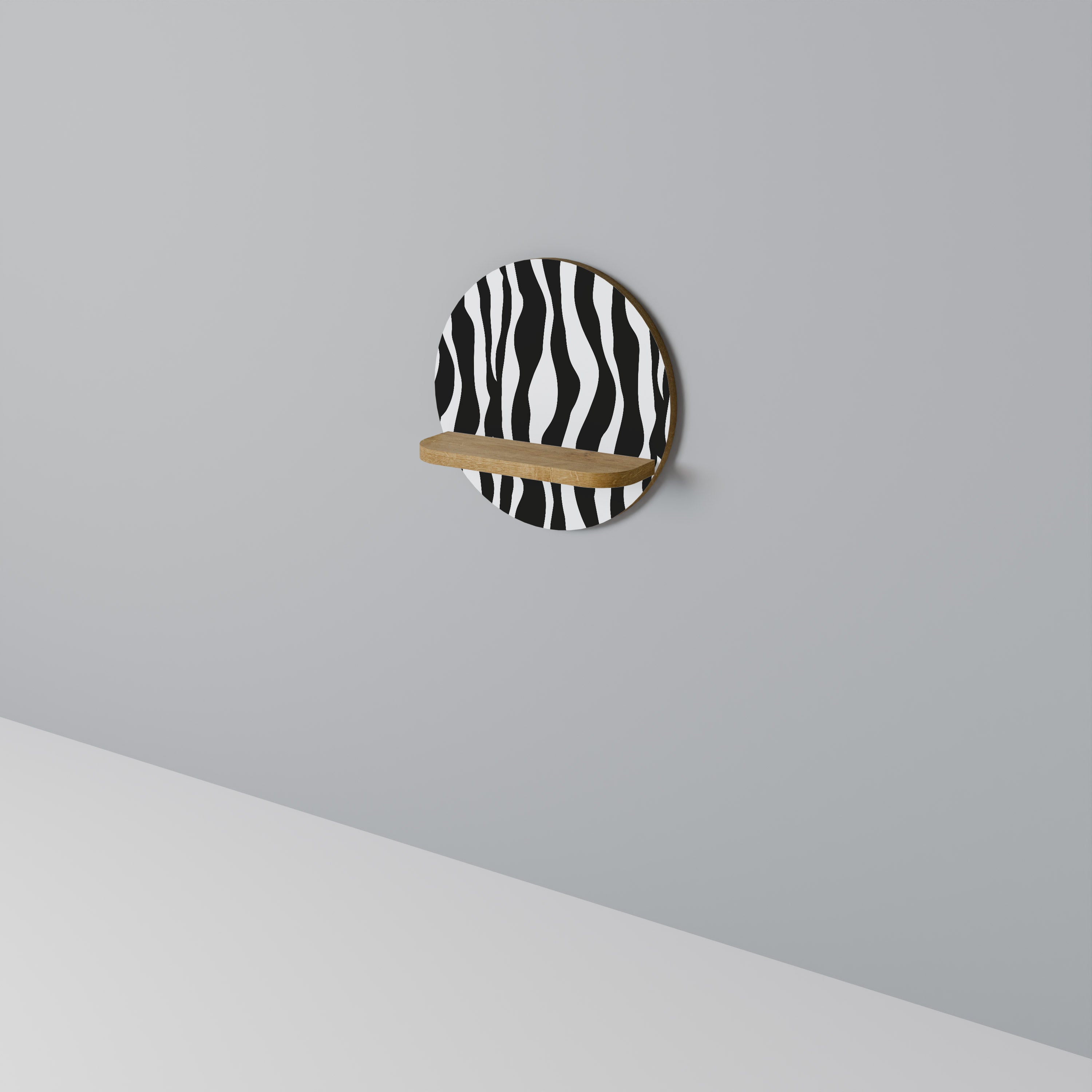 ZEBRA ECHOES Rund Konsthylla I Ekeffekt