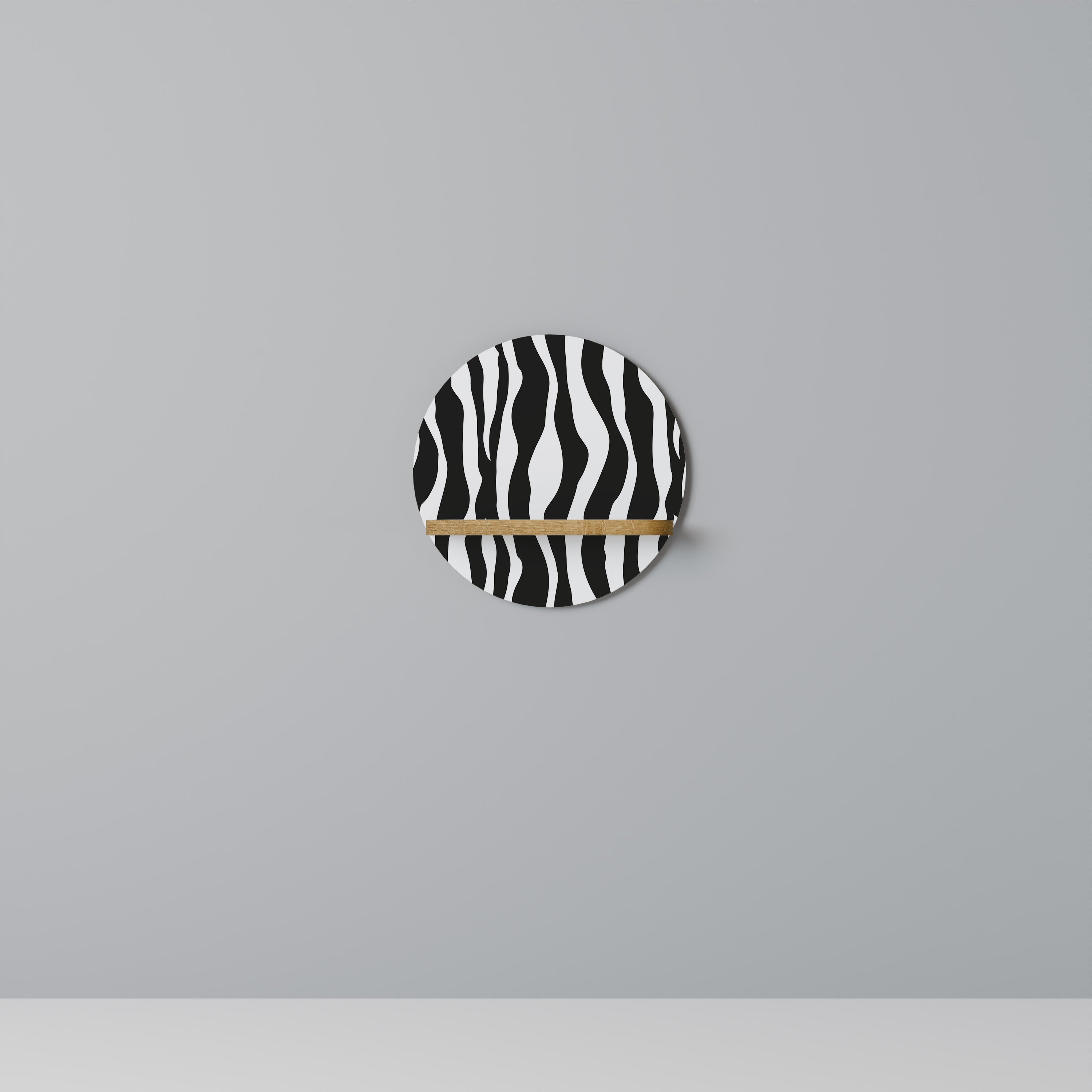 ZEBRA ECHOES Rund Konsthylla I Ekeffekt